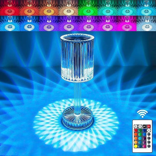 Crystal Touch Table Lamp with Remote Control- Night Table Lamp, Color Changing Led Lamp, Decorative Color Changing Lamp, Led Lamp